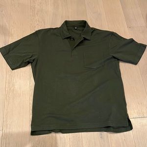 Men's Olive Green Polo Shirt with Chest Pocket